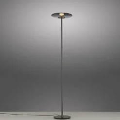 Paul Neuhaus LED Stehleuchte PURE Vitrum platin (grau) Touch Rauchglas