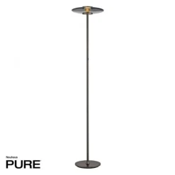 Paul Neuhaus LED Stehleuchte PURE Vitrum platin (grau) Touch Rauchglas