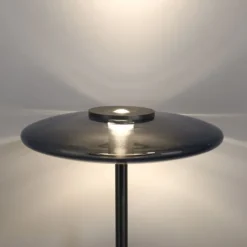 Paul Neuhaus LED Stehleuchte PURE Vitrum platin (grau) Touch Rauchglas