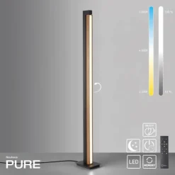 Paul Neuhaus LED Stehleuchte PURE-LINES Floor oak/graphite drehbar dimmbar