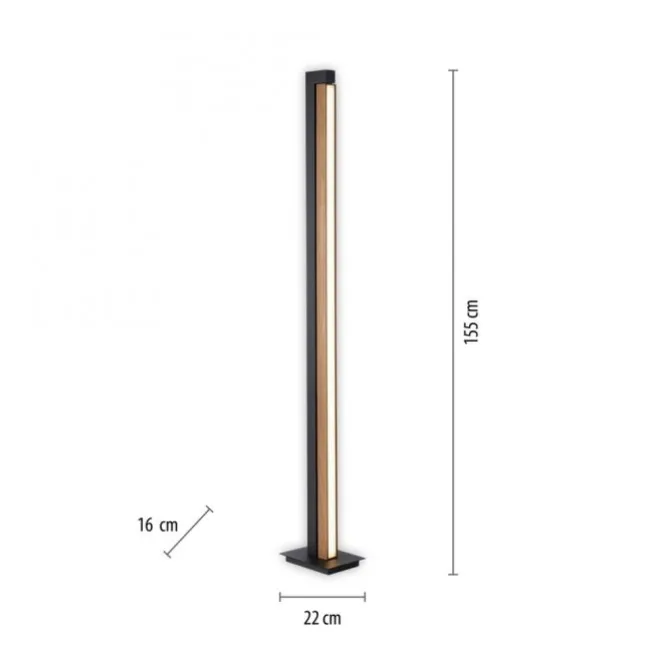 Paul Neuhaus LED Stehleuchte PURE-LINES Floor oak/graphite drehbar dimmbar