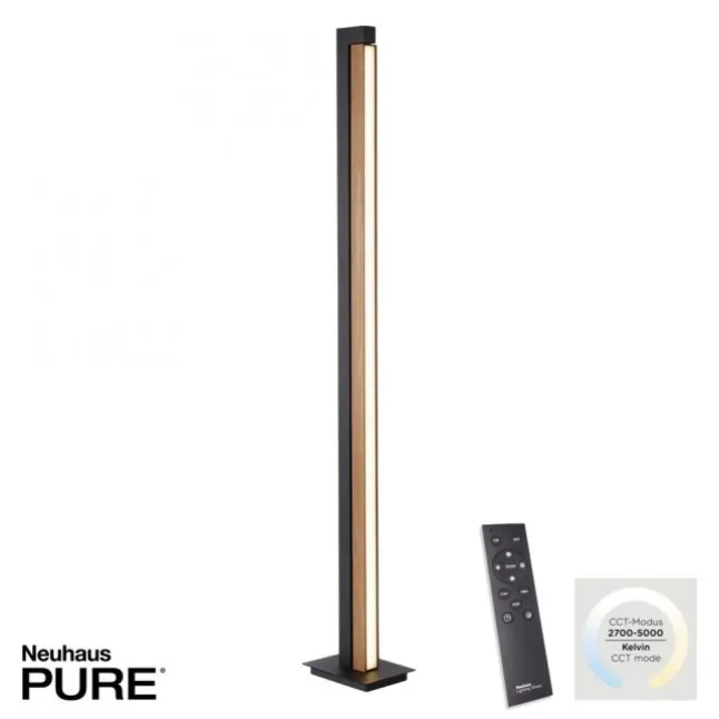 Paul Neuhaus LED Stehleuchte PURE-LINES Floor oak/graphite drehbar dimmbar