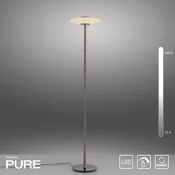 Paul Neuhaus LED Stehleuchte PURE Vitrum Glas dark-metal brown
