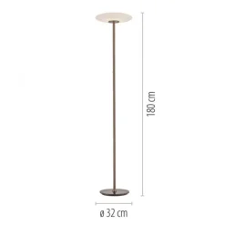 Paul Neuhaus LED Stehleuchte PURE Vitrum Glas dark-metal brown