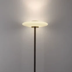 Paul Neuhaus LED Stehleuchte PURE Vitrum Glas dark-metal brown