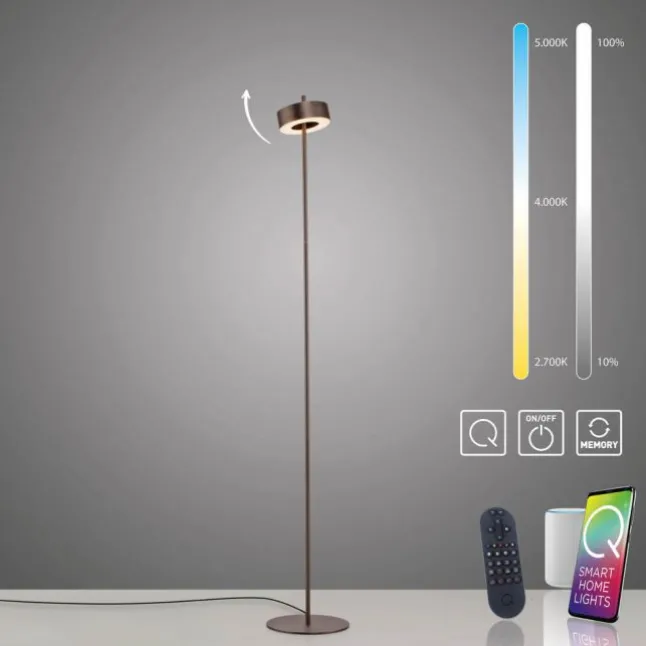 Paul Neuhaus LED Stehleuchte Q-ROTATE dark-metal brown Smarthome