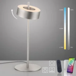 Paul Neuhaus LED Tischleuchte Q-ROTATE aluminium Smarthome App