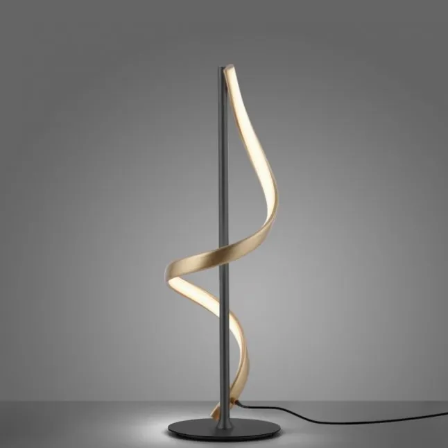Paul Neuhaus LED Tischleuchte Q-SWING anthrazit messing matt steuerbar Smart Home