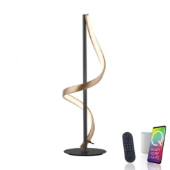 Paul Neuhaus LED Tischleuchte Q-SWING anthrazit messing matt steuerbar Smart Home