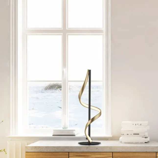Paul Neuhaus LED Tischleuchte Q-SWING anthrazit messing matt steuerbar Smart Home