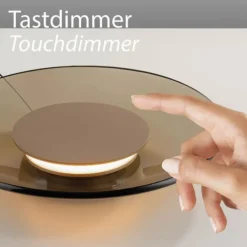 Paul Neuhaus LED Tischleuchte Pure Moon bronce, dark smokey Touchdimmer