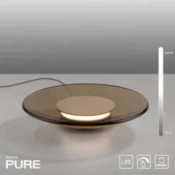 Paul Neuhaus LED Tischleuchte Pure Moon bronce, dark smokey Touchdimmer