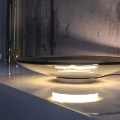 Paul Neuhaus LED Tischleuchte Pure Moon bronce, dark smokey Touchdimmer
