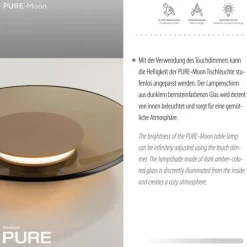 Paul Neuhaus LED Tischleuchte Pure Moon bronce, dark smokey Touchdimmer
