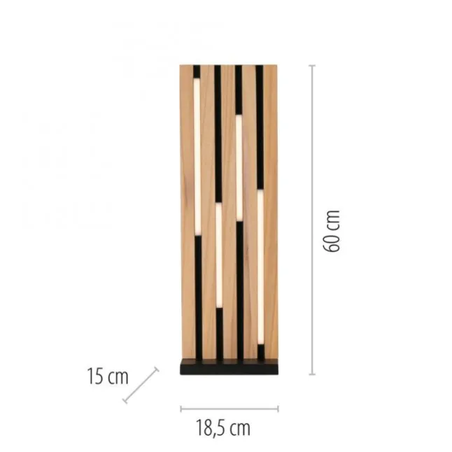 Paul Neuhaus LED Tischleuchte Q-AKUSTIK Holz-natur Smarthome App CCT