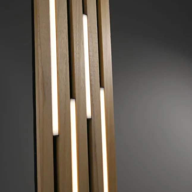 Paul Neuhaus LED Tischleuchte Q-AKUSTIK Holz-natur Smarthome App CCT