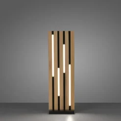 Paul Neuhaus LED Tischleuchte Q-AKUSTIK Holz-natur Smarthome App CCT