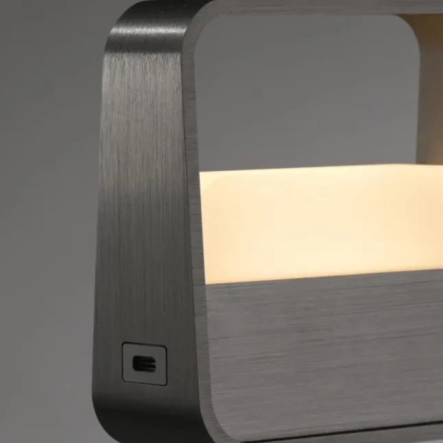 Paul Neuhaus LED Tischleuchte Pure Go grau Akku Touch USB