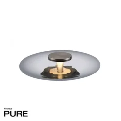 Paul Neuhaus LED Tischleuchte PURE Vitrum platin (grau) Touch dimmbar Rauchglas