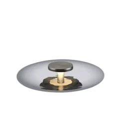 Paul Neuhaus LED Tischleuchte PURE Vitrum platin (grau) Touch dimmbar Rauchglas