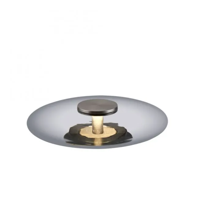 Paul Neuhaus LED Tischleuchte PURE Vitrum platin (grau) Touch dimmbar Rauchglas