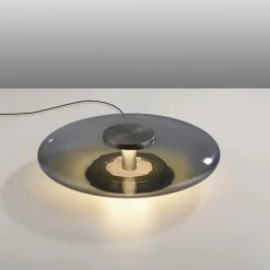 Paul Neuhaus LED Tischleuchte PURE Vitrum platin (grau) Touch dimmbar Rauchglas