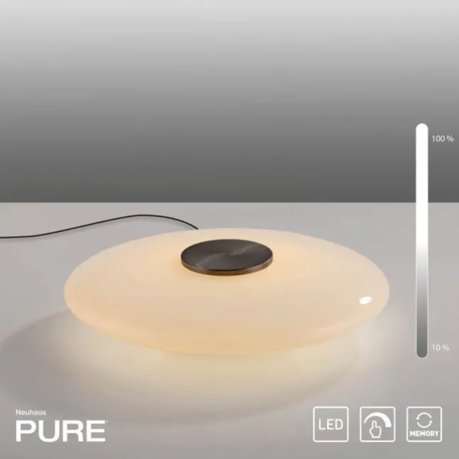 Paul Neuhaus LED Tischleuchte PURE Vitrum dark-metal-brown Touch