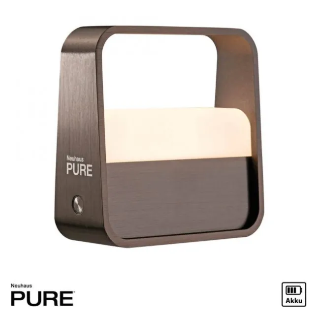 Paul Neuhaus LED Tischleuchte Pure Go dark-metal brown Akku Touch USB