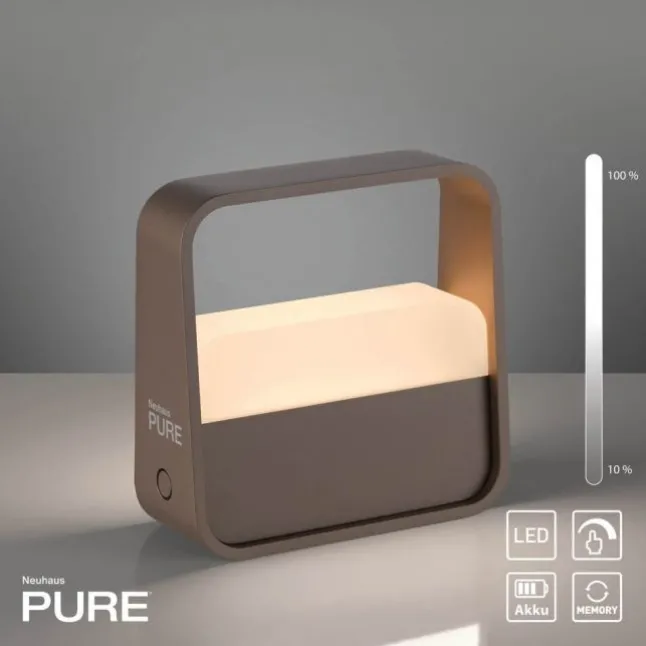 Paul Neuhaus LED Tischleuchte Pure Go bronze Akku Touch USB