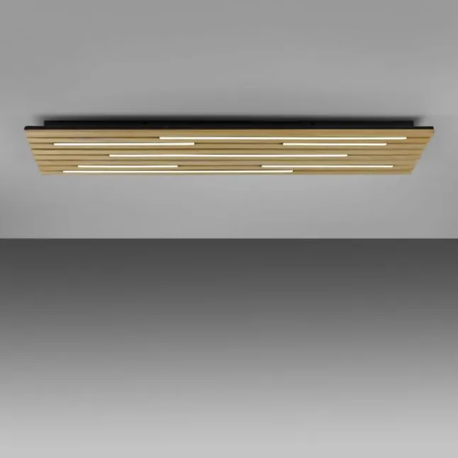 Paul Neuhaus LED Wand-Deckenleuchte Q-AKUSTIK Holz-natur Smarthome