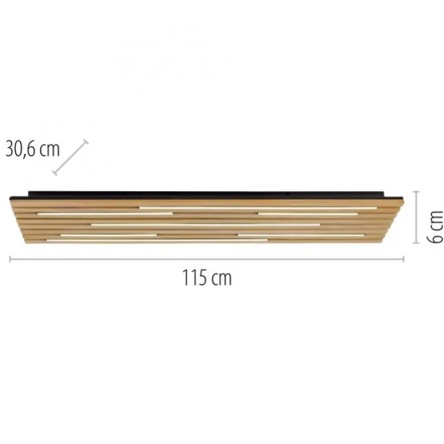 Paul Neuhaus LED Wand-Deckenleuchte Q-AKUSTIK Holz-natur Smarthome