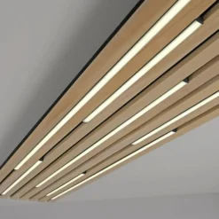 Paul Neuhaus LED Wand-Deckenleuchte Q-AKUSTIK Holz-natur Smarthome