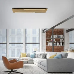 Paul Neuhaus LED Wand-Deckenleuchte Q-AKUSTIK Holz-natur Smarthome