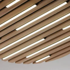Paul Neuhaus LED Wand-Deckenleuchte Q-AKUSTIK Holz-natur Smarthome