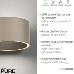 Paul Neuhaus LED Wandleuchte PURE Clipse bronce Tronicdimmer