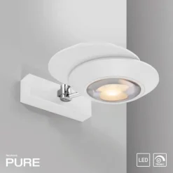 Paul Neuhaus LED Wandleuchte PURE Oculis, snow, dimmbar, dreh+schwenkbar