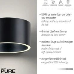 Paul Neuhaus LED Wandleuchte PURE Clipse mystic grey Tronicdimmer