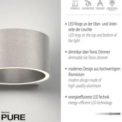 Paul Neuhaus LED Wandleuchte PURE Clipse diamond (alu) Tronicdimmer