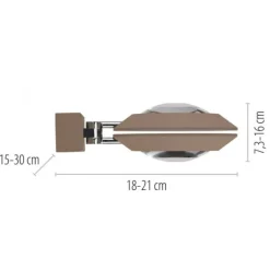 Paul Neuhaus LED Wandleuchte PURE Oculis, bronce, dimmbar, dreh+schwenkbar