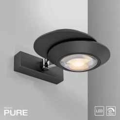 Paul Neuhaus LED Wandleuchte PURE Oculis, black pearl, dimmbar, dreh+schwenkbar