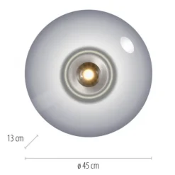 Paul Neuhaus LED Wand- und Deckenleuchte PURE Vitrum platin (grau) Rauchglas