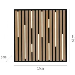 Paul Neuhaus LED Wand- und Deckenleuchte Q-AKUSTIK Holz-naturSmarthome