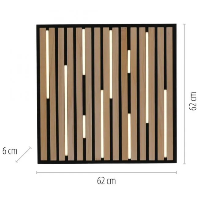 Paul Neuhaus LED Wand- und Deckenleuchte Q-AKUSTIK Holz-naturSmarthome