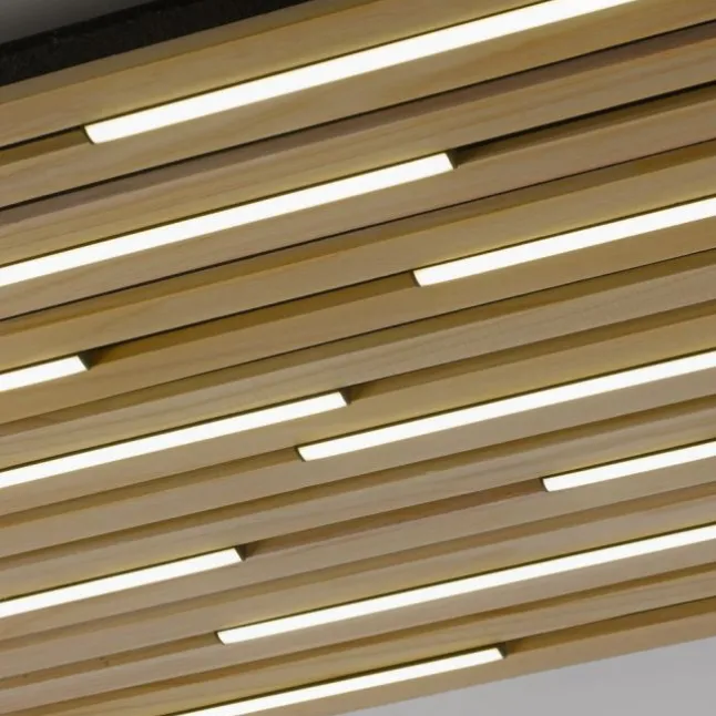 Paul Neuhaus LED Wand- und Deckenleuchte Q-AKUSTIK Holz-naturSmarthome