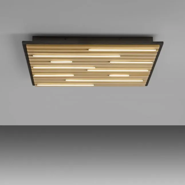 Paul Neuhaus LED Wand- und Deckenleuchte Q-AKUSTIK Holz-naturSmarthome