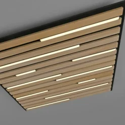 Paul Neuhaus LED Wand- und Deckenleuchte Q-AKUSTIK Holz-naturSmarthome