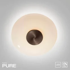 Paul Neuhaus LED Wand- und Deckenleuchte PURE Vitrum dark-metal brown