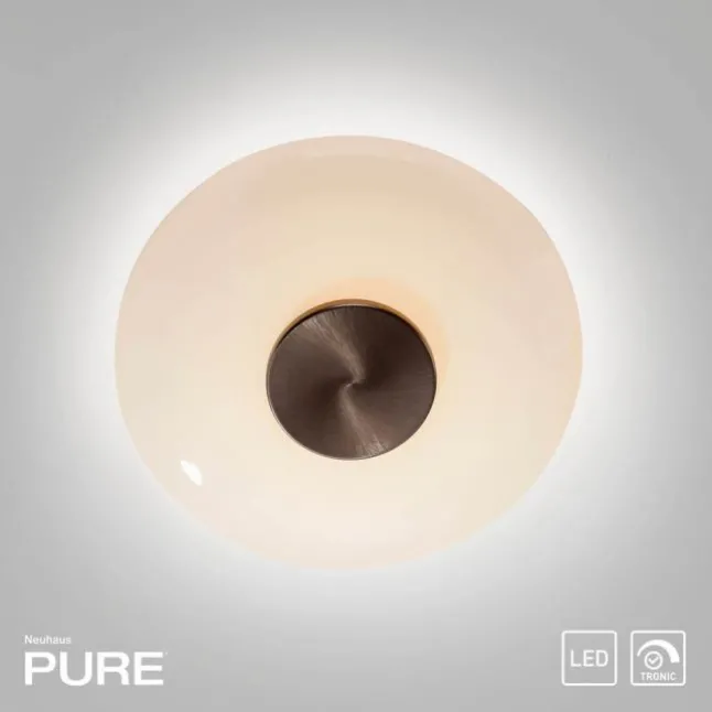 Paul Neuhaus LED Wand- und Deckenleuchte PURE Vitrum dark-metal brown