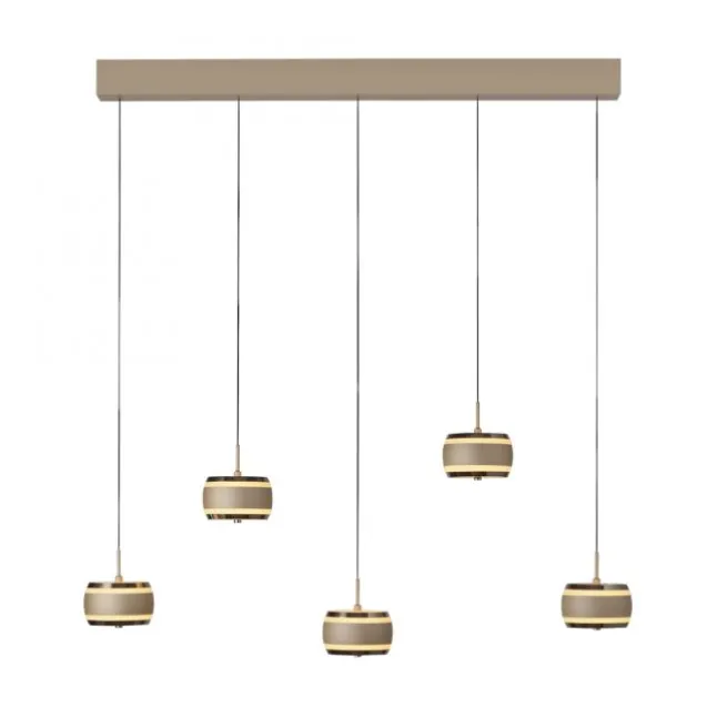 Paul Neuhaus Pendelleuchte PURE Falling Rings,bronce/dark chrome