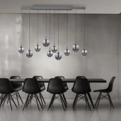 Paul Neuhaus Pendelleuchte PURE E-Infinity, mystic grey mit e-Slide Funktion